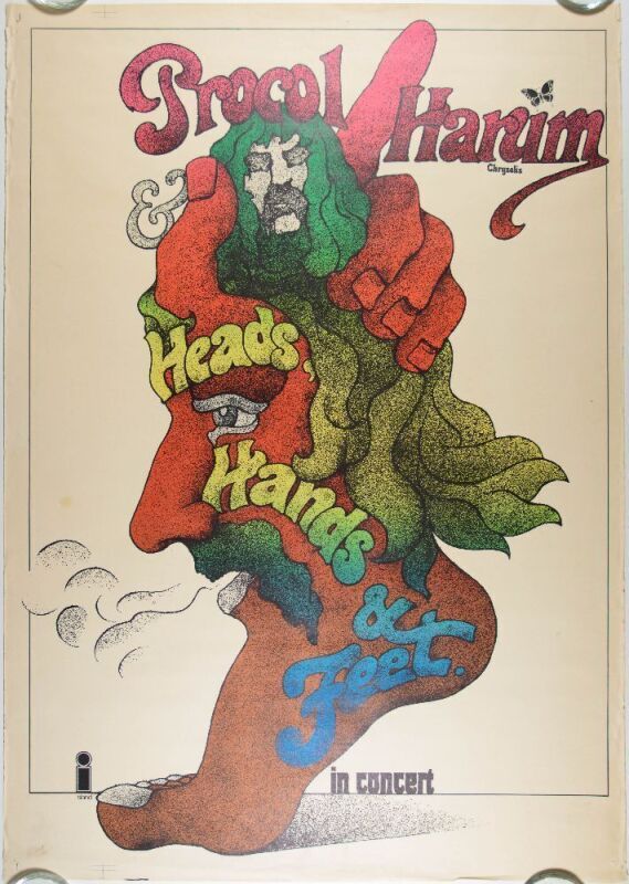 1971 Gunther Kieser Procol Harum Germany Tour Blank Poster Extra Fine 65