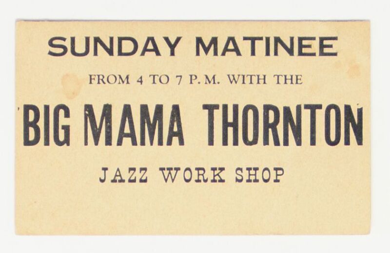 1969 Big Mama Thornton Newport Folk Festival Sunday Jazz Workshop Ticket Extra Fine 69