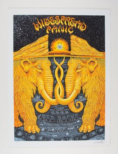 2013 EMEK Widespread Panic Red Rocks Amphitheatre LE Signed Emek Poster Mint 95