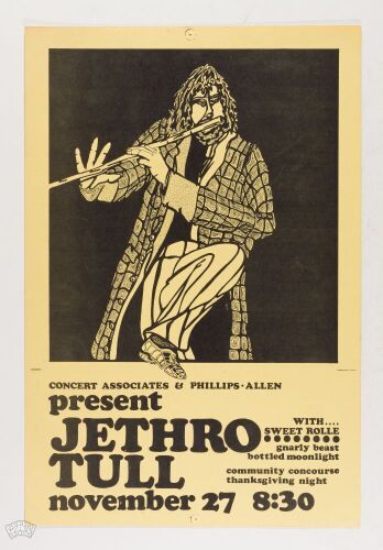 1969 Jethro Tull San Diego Community Concourse Poster Extra Fine 69