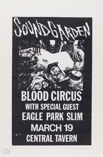 1988 Soundgarden Blood Circus The Central Tavern Seattle Poster Mint 91