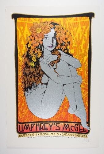 2014 Chuck Sperry Umphrey's McGee The Fox Theater Oakland AP Signed Sperry Poster Mint 95