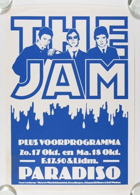 1982 The Jam Paul Weller The Paradiso Amsterdam Poster Excellent 71
