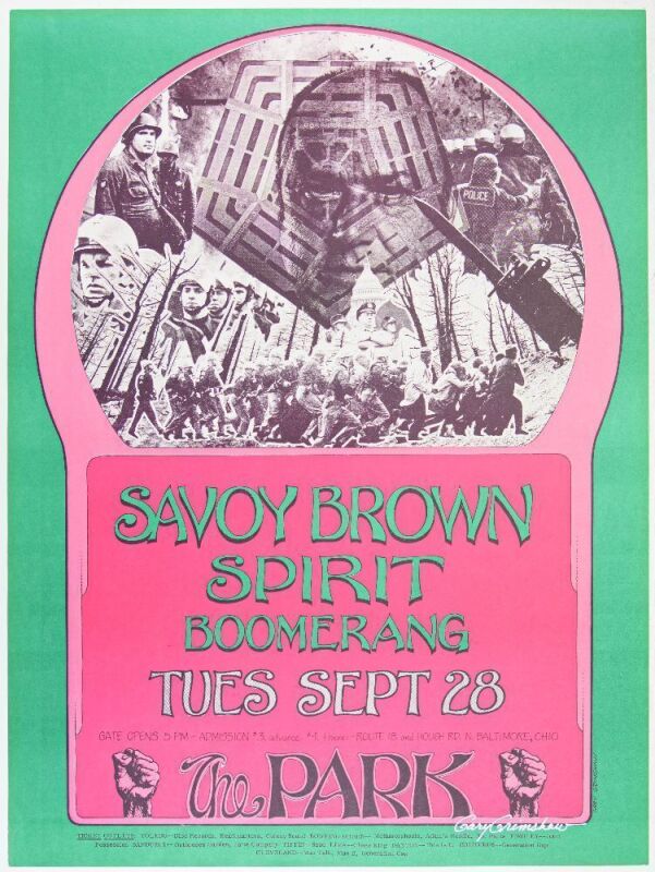 1971 Gary Grimshaw Savoy Brown The Park Signed Grimshaw Poster Mint 91