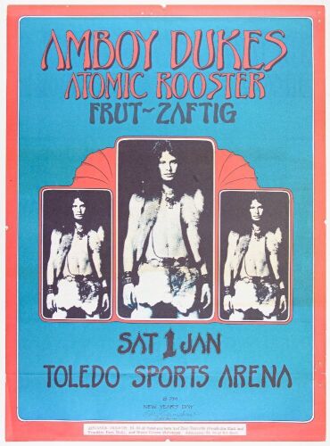 1972 Gary Grimshaw Amboy Dukes Toledo Sports Arena Signed Grimshaw Poster Extra Fine 63