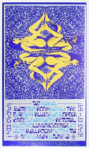 1968 FD-121 Taj Mahal Creedence Clearwater Revival Avalon Ballroom Poster Excellent 79