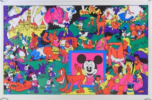 1970s Disney After Dark Wally Wood Blacklight Headshop RP Poster Near Mint 89