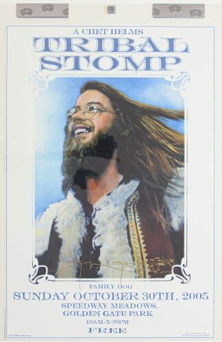 2005 Stanley Mouse Chet Helms Tribute Tribal Stomp Golden Gate Park Signed Mouse Poster Mint 95