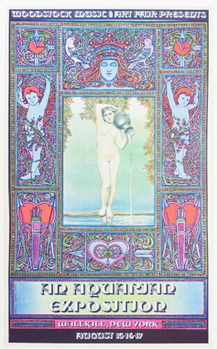 1969 AOR-3.2 David Byrd Woodstock Festival Wallkill New York Poster Near Mint 89