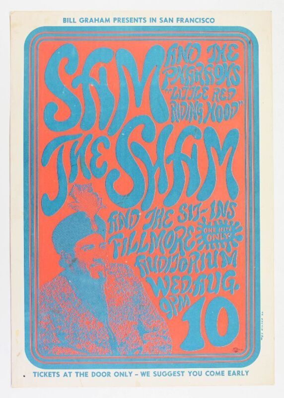 1966 BG-22 Sam The Sham Fillmore Auditorium Poster Extra Fine 67