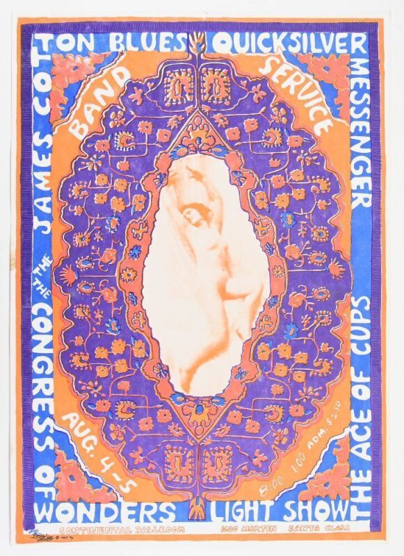 1967 Quicksilver Messenger Service Continental Ballroom Poster Excellent 71