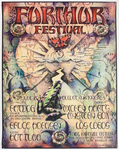 1996 Michael Everett Ratdog Hot Tuna Bruce Hornsby Los Lobos Furthur Festival Poster Excellent 75