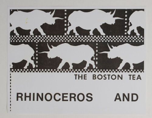 1968 Rhinoceros Boston Tea Party Handbill Near Mint 87