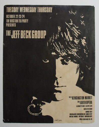 1968 The Jeff Beck Group Kensington Market Earth Opera The Boston Tea Party Poster Fine 59 RESTORED