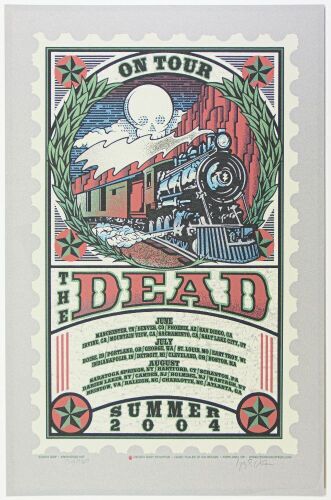 2004 Gary Houston The Dead Summer Tour Signed Houston Poster Near Mint 85