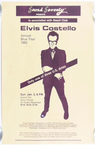 1982 Elvis Costello The Grand Ole Opry House Poster Extra Fine 67