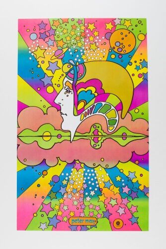 1969 Peter Max Capitol Records Double Sided Headshop Poster Mint 91