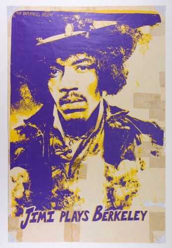 1971 Jimi Hendrix Jimi Plays Berkeley Documentary Concert Film Poster MOUNTED