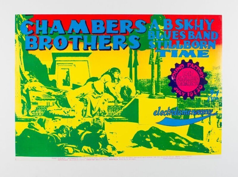 1968 The Chambers Brothers Sound Factory Sacramento Poster Mint 91