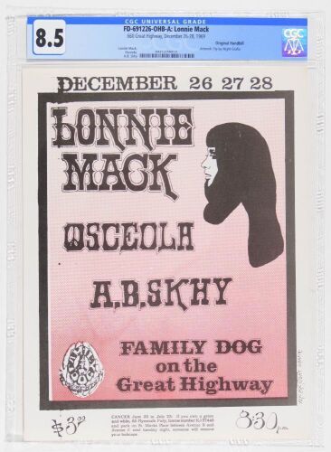 1969 FD-691226 Lonnie Mack Osceola 660 Great Highway Handbill CGC 8.5