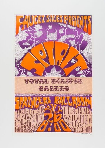 1969 Spirit Total Eclipse Springer's Ballroom Portland Poster Mint 93