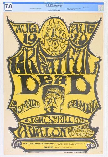 1966 FD-22 Grateful Dead Sopwith Camel Avalon Ballroom Poster CGC 7.0