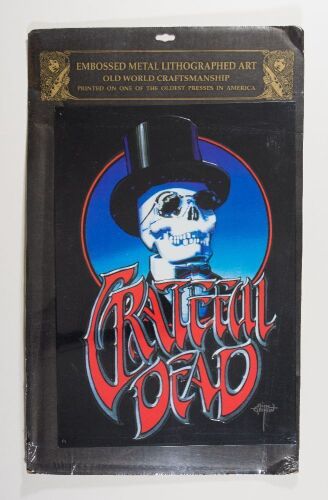 1996 Grateful Dead Skull & Top Hat Tin Sign Sealed