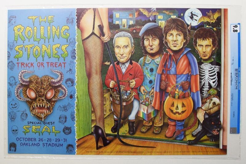 1994 BGP-100 The Rolling Stones Seal Oakland Stadium Halloween Shows Poster CGC 9.8