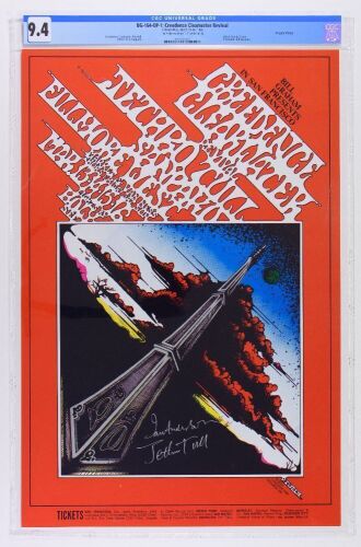 1969 BG-164 Creedence Clearwater Revival Jethro Tull Fillmore Signed Ian Anderson Poster CGC 9.4