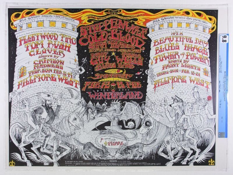 1971 BG-270 Fleetwood Mac Steppenwolf Winterland & Fillmore West Poster CGC 9.8