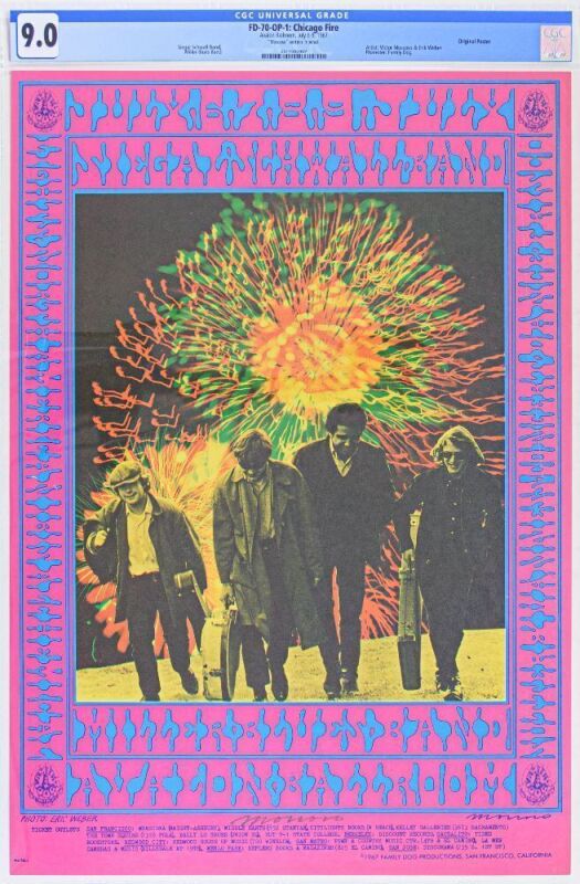 1967 FD-70 Steve Miller Blues Band Avalon Ballroom Signed Moscoso Poster CGC 9.0