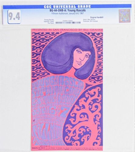 1967 BG-44 The Doors Fillmore Auditorium Handbill CGC 9.4