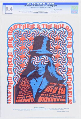 1966 FD-38 Big Brother Janis Joplin Oxford Circle Avalon Ballroom Handbill CGC 9.4