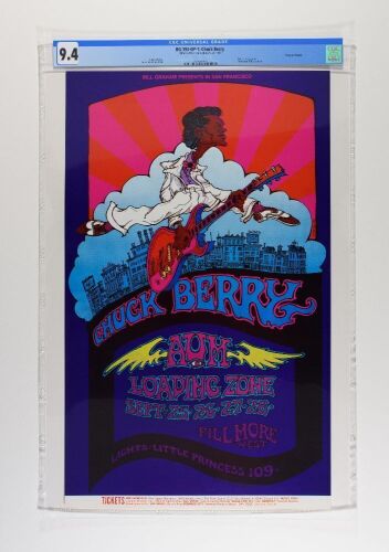 1969 BG-193 Chuck Berry Loading Zone Fillmore West Poster CGC 9.4