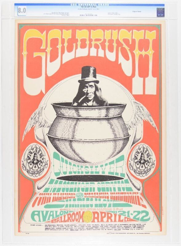 1967 FD-58 Quicksilver Messenger Service Avalon Ballroom Poster CGC 8.0