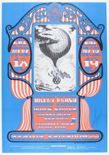 1966 FD-35 Daily Flash Quicksilver Country Joe Avalon Ballroom RP3 Signed Mouse and Kelley Poster Near Mint 87