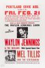 1975 Waylon Jennings Portland Civic Auditorium Hatch Cardboard Poster Mint 93