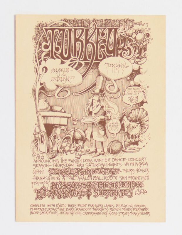 1967 FD-671123 Big Brother Janis Joplin Turkey Trot Avalon Ballroom Handbill Excellent 79