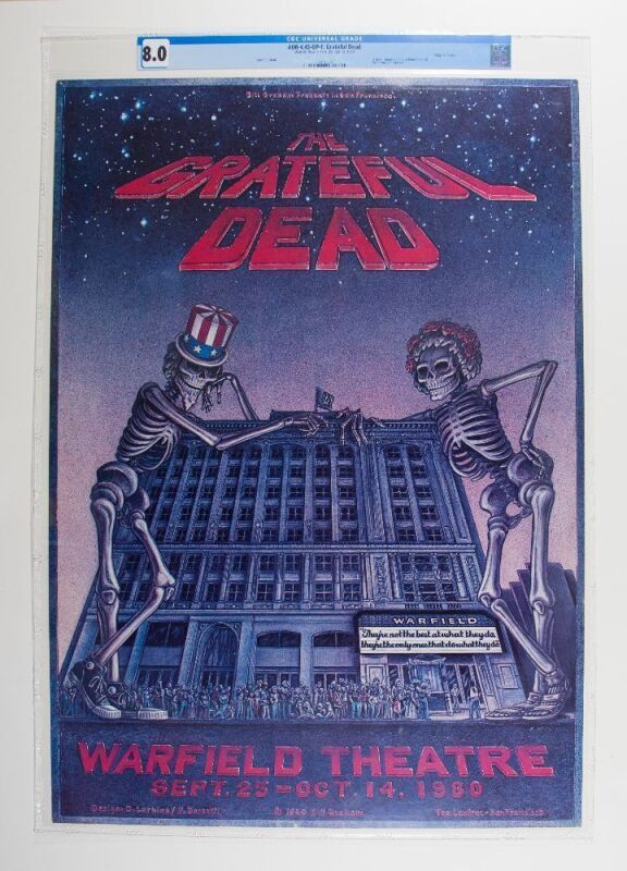 1980 AOR-4.45 Grateful Dead Warfield Theater Poster CGC 8.0