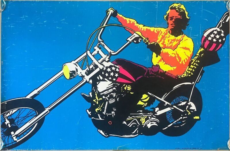 1970 Easy Rider Pro-Arts Inc Blacklight Poster Extra Fine 61