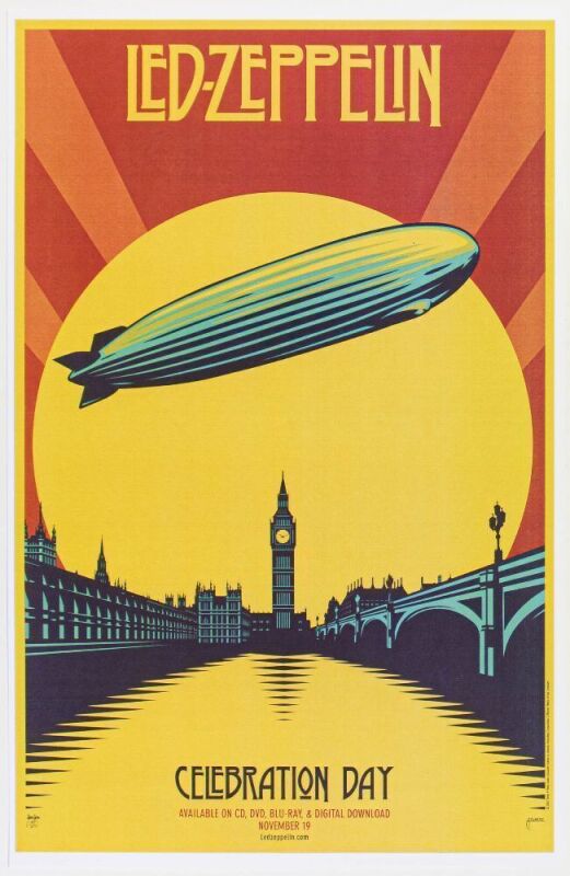 2012 Led Zeppelin Celebration Day Atlantic Records Promotional Poster Mint 95