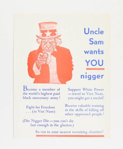 1969 Uncle Sam Vietnam Propaganda Flyer Extra Fine 69