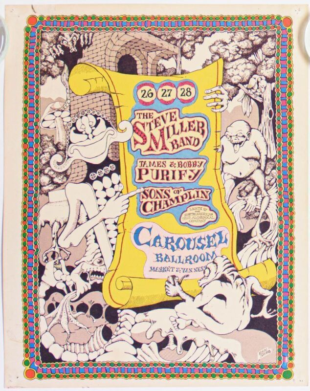 1968 AOR-2.168 Steve Miller Band Carousel Ballroom Poster Extra Fine 65