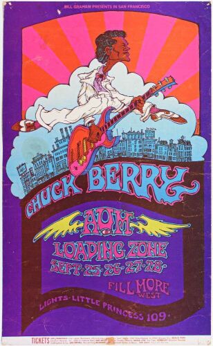 1969 BG-193 Chuck Berry Loading Zone Fillmore West Poster Extra Fine 61