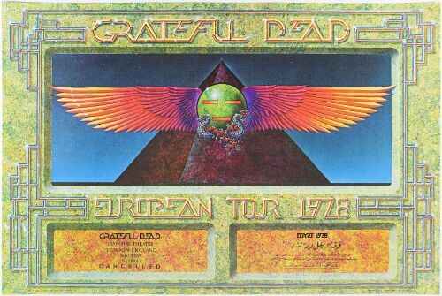 1978 AOR-4.239B Grateful Dead European Tour Rainbow Theater London & Egypt Poster Near Mint 89