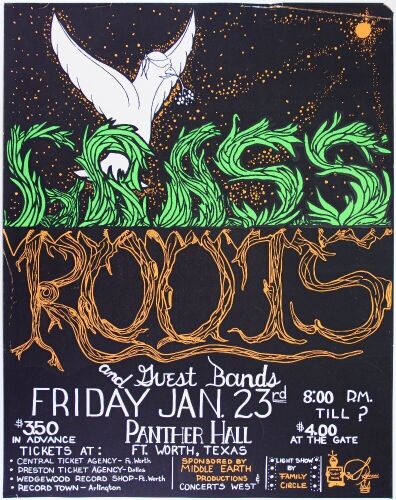 1970 Grass Roots Panther Hall Fort Worth Poster Extra Fine 63