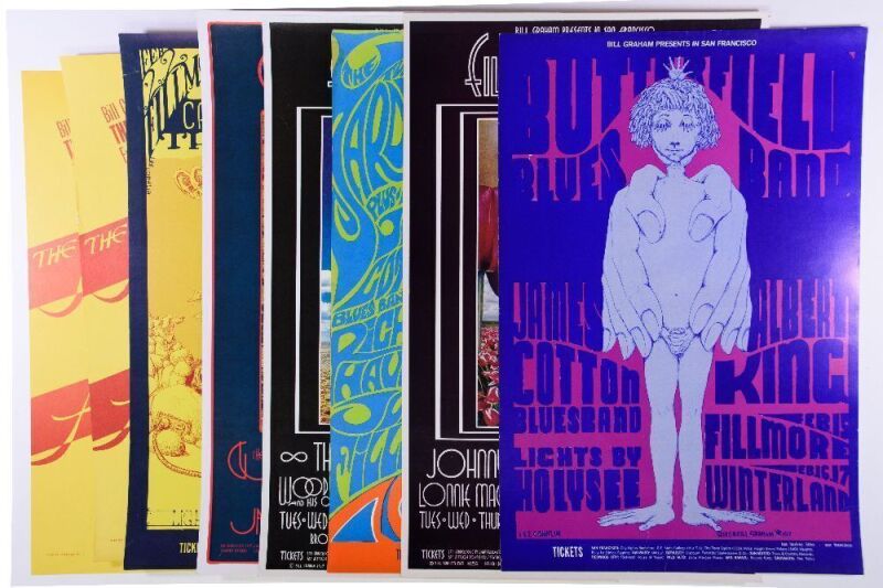 Lot of 8 Popular Bill Graham Fillmore Series Posters