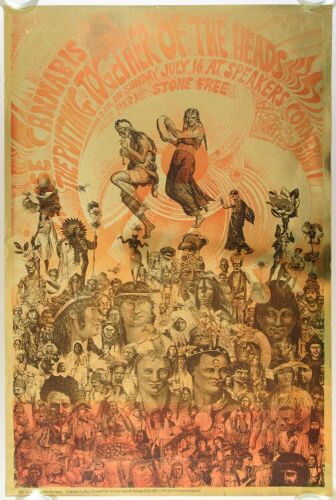 1967 Martin Sharp The Putting Together of the Heads Cannabis Rally Hyde Park Poster Extra Fine 67