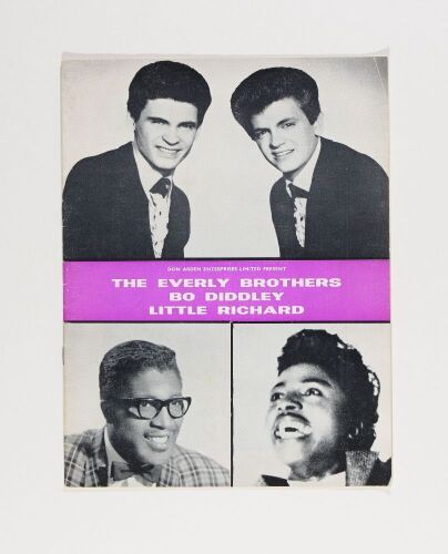 1963 The Everly Brothers Bo Diddley Little Richard Rolling Stones UK Tour Program Excellent 71