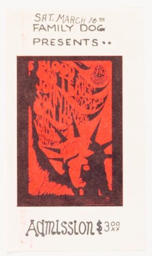 1968 FD-110 Blood Sweat & Tears Avalon Ballroom Saturday Ticket Near Mint 89